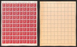 EMISSIONI C.L.N. - MANTOVA - 1945 - 2 Lire + 6 (8) - Foglio Di 100 - Gomma Integra - Autres & Non Classés