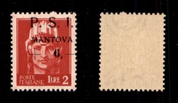 EMISSIONI C.L.N. - MANTOVA - 1945 - 2 Lire + 6 (8e Varietà Yb) Con Soprastampa In Alto A Destra + Punto Piccolo Dopo S - - Autres & Non Classés