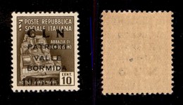 EMISSIONI C.L.N. - VALLE BORMIDA - 1945 - Non Emesso - 10 Cent (8) - Gomma Integra - Cert. AG (2.500) - Otros & Sin Clasificación
