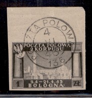 CORPO POLACCO - 1946 - 1 Zloty (3Aa-grigio Brunastro) Usato - Raybaudi (1.400) - Sonstige & Ohne Zuordnung