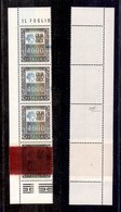 REPUBBLICA - 1979 - 4000 Lire (1441 Fluorescente) - Striscia Angolare Di Quattro - Coppia Inferiore Su Carta Ricongiunta - Autres & Non Classés