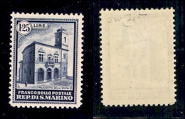 SAN MARINO - 1932 - 1,25 Lire Palazzetto (161) - Gomma Integra - Cert. Raybaudi (800) - Andere & Zonder Classificatie