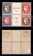 ESTERO - FRANCIA - 1937 - Pexip (353/356) - Blocco Di Quattro - Coppia Superiore Linguellata - Autres & Non Classés