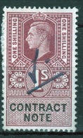 GB 1946 George VI 1/- Contract Note Cinderella Stamp. - Cinderellas