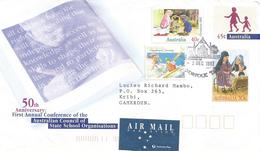 Australia 1997 Norfolk Kayak Canoe Christmas School Children Postal Stationary Cover To Cameroon - Postwaardestukken