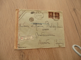 Lettre Roumanie Romania Guerre 39/45 WW2 2 TP Censure Allemande Pour Mende Lozère En Recommandé Bucarest Bucaresti - Storia Postale