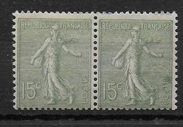 SEMEUSE - YVERT N°130  ** MNH  PAIRE Avec VARIETE "TACHES" Sur "S" De POSTES TENANT à NORMAL - Ongebruikt