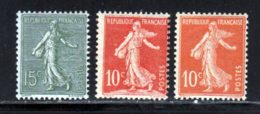 France 1907 Yvert 130c - 134 - 138 ** TB - Nuovi
