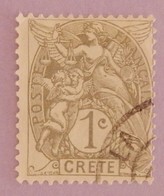 CRETE BUREAU FRANCAIS YT 1 OBLITERE  ANNEE 1902/1903 - Used Stamps