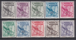 Saint Pierre Et Miquelon Taxe Morue 1938 N°32 à 41 Neuf* Charnière - Timbres-taxe