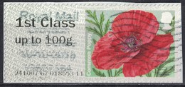 Royaume Uni 2014 Vignette Oblitérée Sur Fragment Fleurs Common Poppy Coquelicot SU - Post & Go (automatenmarken)