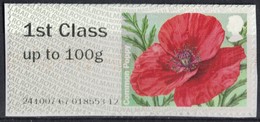 Royaume Uni 2014 Vignette Sur Fragment Fleurs Common Poppy Coquelicot SU - Post & Go (distributori)