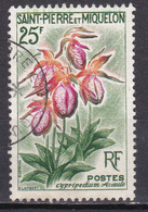 Saint Pierre Et Miquelon Fleurs Cypipredium Acaule N°362 Oblitéré - Usados