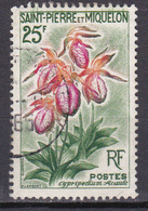 Saint Pierre Et Miquelon Fleurs Cypipredium Acaule N°362 Oblitéré - Oblitérés