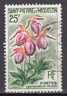 Saint Pierre Et Miquelon Fleurs Cypipredium Acaule N°362 Oblitéré - Usados