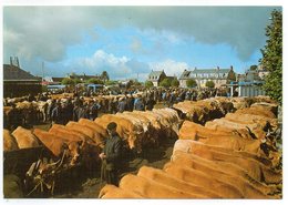 CPSM   12     LAGUIOLE      UN JOUR DE FOIRE   VENTE DE BETAIL   VACHES - Fairs