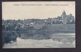 CPA 63 - PONT Du CHATEAU - L'Eglise Ste-Martine - Les Brasseries - TB PLAN D'une Partie Du Village - Pont Du Chateau