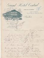 Belgique Lettre Illustrée 16/11/1900 Grand Hôtel Central BRUXELLES - 1900 – 1949