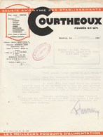 Belgique Lettre 7/9/1943 Ets COURTHEOUX Produits Alimentation COUVIN - 1900 – 1949