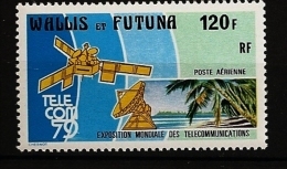 Wallis & Futuna 1979 N° PA 99 ** Satellite, Télécommunication, France Telecom, Plage, Palmier, Téléphone, Internet, PTT - Unused Stamps