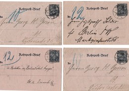 Ca. 1900, 8 Rohrpost-GA (RU.4) -verschied. Stempel ! , # 9229 - Covers