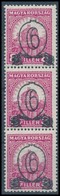 ** 1931 Kisegítő Bélyeg (I) IX-Vj. 'B' 6f/8f Hármascsík (45.000) - Autres & Non Classés