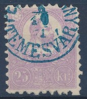O 1871 Kőnyomat 25kr Ibolya Kék ,,TEMESVÁR' Utalványbélyegzővel (45.000) - Sonstige & Ohne Zuordnung