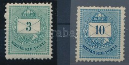 * 1874 3kr + 10kr Vízjel Nélkül 11 1/2 Fogazással, Szép Friss Színű Darabok (32.000) - Altri & Non Classificati