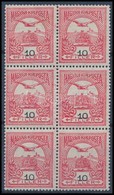 ** 1913 Turul 10f 6-os Tömb Eltolódott értékszámokkal, I-es és II-es Típus, álló Vízjel - Otros & Sin Clasificación