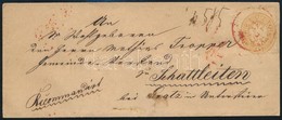 ~1865 15kr + A Hátoldalon 2 X 5kr (az Egyik Bontásnál Eltépve) Ajánlott Levélen Piros ,,PEST RECOMMANDIRT'  - ,,GRATZ' - Altri & Non Classificati