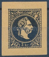 1867 2kr Fekete Próbanyomat Sárga Papíron - Autres & Non Classés