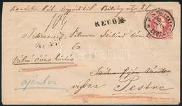 ~1870 5kr Díjjegyes Boríték 2 X 5kr Díjkiegészítéssel Ajánlott Levélként ,,PEST LEOPOLDSTADT' - ,,ALBA' Melyet Hátoldali - Autres & Non Classés