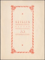 1949/50 Sztálin Vágott Sor Emléklapon (3.000) - Sonstige & Ohne Zuordnung