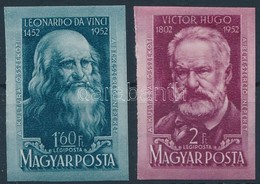 * 1952 Leonardo Da Vinci és Victor Hugo Vágott Sor (9.000) - Autres & Non Classés