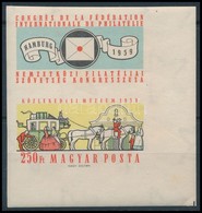 ** 1959 FIP (II.) ívsarki Vágott Bélyeg Szelvénnyel (3.500) - Sonstige & Ohne Zuordnung