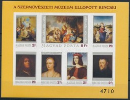 ** 1984 Festmény (XXII.) - A Szépművészeti Múzeum Ellopott Kincsei Vágott Blokk (7.000) - Autres & Non Classés