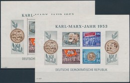 * NDK 1953 Marx Blokkok (2 Fogazott és 2 Vágott, Betapadás Nyomok) / Marx Blocks (2 Perforated + 2 Imperforates, Gum Dis - Altri & Non Classificati