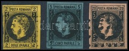 O Románia 1866 Teljes Sor Mi 14-16 (Mi EUR 795,-) újnyomatok / Reprints - Autres & Non Classés