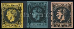 O Románia 1866 Teljes Sor Mi 14-16 (Mi EUR 795,-) újnyomatok / Reprints - Otros & Sin Clasificación