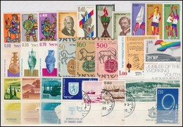 ** O Izrael 1957-1976 10 Db Sor, 9 Db önálló Kiadvány, 1 Db Blokk, 3 Db Futott Levél Tabos Bélyegekkel - Autres & Non Classés