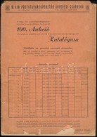 M. KIR. Postatakarékpénztár árverési Csarnoka 100. Aukció Katalógusa 1941 - Otros & Sin Clasificación