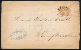 1865 15kr Levélen 'PESTH' - Fünfkirchen - Autres & Non Classés
