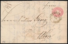 1866 5kr Levélen ,,LOSSONCZ' - ,,WIEN' - Andere & Zonder Classificatie