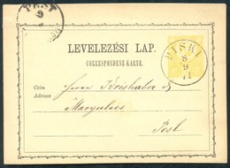 1871 Díjjegyes Levelezőlap / PS-card 'PISKI' - 'PEST' - Andere & Zonder Classificatie