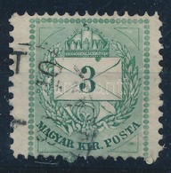 O 1874 3kr 13:11 1/2 Fogazással, Gyöngy és Koszorújavítással, Folttal (ex Lovász) - Other & Unclassified