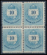 ** * 1881 10kr Négyestömb II-es Lemez, 11 1/2 Fogazással - Autres & Non Classés