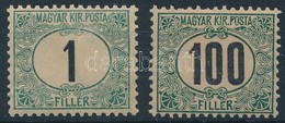 ** 1903 Zöldportó 1f és 100f Számvízjellel - Altri & Non Classificati