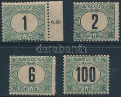 ** * 1903 Zöldportó 1f, 2f, 6f, 100f 'C' Számvízjelállás - Altri & Non Classificati