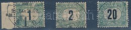 O 1903 Zöld Portó 1f, 2f, 20f 'd' Számvízjelállás - Sonstige & Ohne Zuordnung