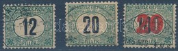 O 1903 Zöld Portó 12f, 20f + 1915 Kisegítő Portó 'c' Számvízjelállás - Sonstige & Ohne Zuordnung